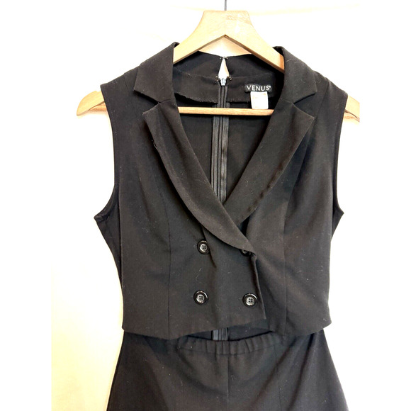 Y2K Venus Sleeveless Double Breasted Blazer Romper Size 4 Shorts Monica Friends - Picture 3 of 12